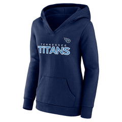 Fanatics Tennessee Titans Women's Iconic Cotton Fleece Checklist Pullover Hoodie Navy