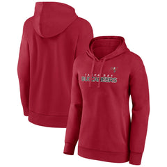 Fanatics Tampa Bay Buccaneers Women's Iconic Cotton Fleece Checklist Pullover Hoodie Red