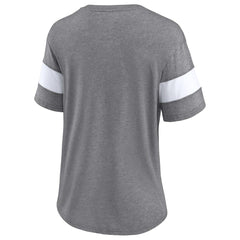 Fanatics Cleveland Browns Women's Distressed Team Tri-Blend V-Neck T-Shirt Heathered Gray/White