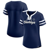 Fanatics Dallas Cowboys Women's Original State Lace-Up T-Shirt Navy