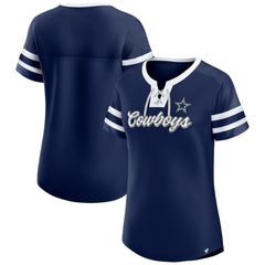 Fanatics Dallas Cowboys Women's Original State Lace-Up T-Shirt Navy