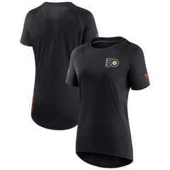 Philadelphia Flyers Fanatics Women's Authentic Pro Rink Raglan Tech T-Shirt - Black - NHL 4502300