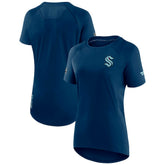 Seattle Kraken Fanatics Women's Authentic Pro Rink Raglan Tech T-Shirt - Deep Sea Blue - NHL 4502313
