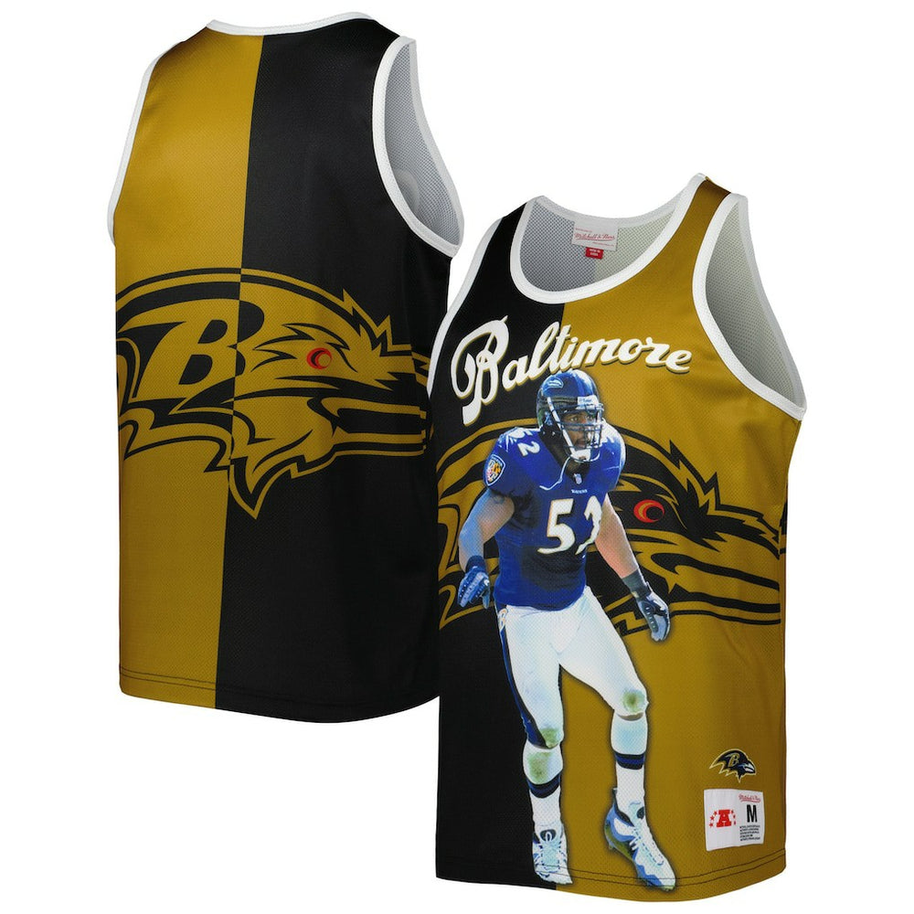 Mitchell & Ness Ray Lewis Baltimore Ravens Retired Player Graphic Tank Top Black/Gold
