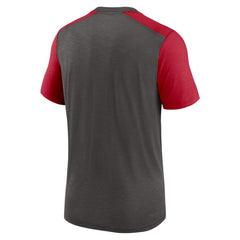 Nike Tampa Bay Buccaneers Color Block Team Name T-Shirt Heathered Pewter/Heathered Red