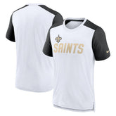 Nike New Orleans Saints Color Block Team Name T-Shirt White/Heathered Black