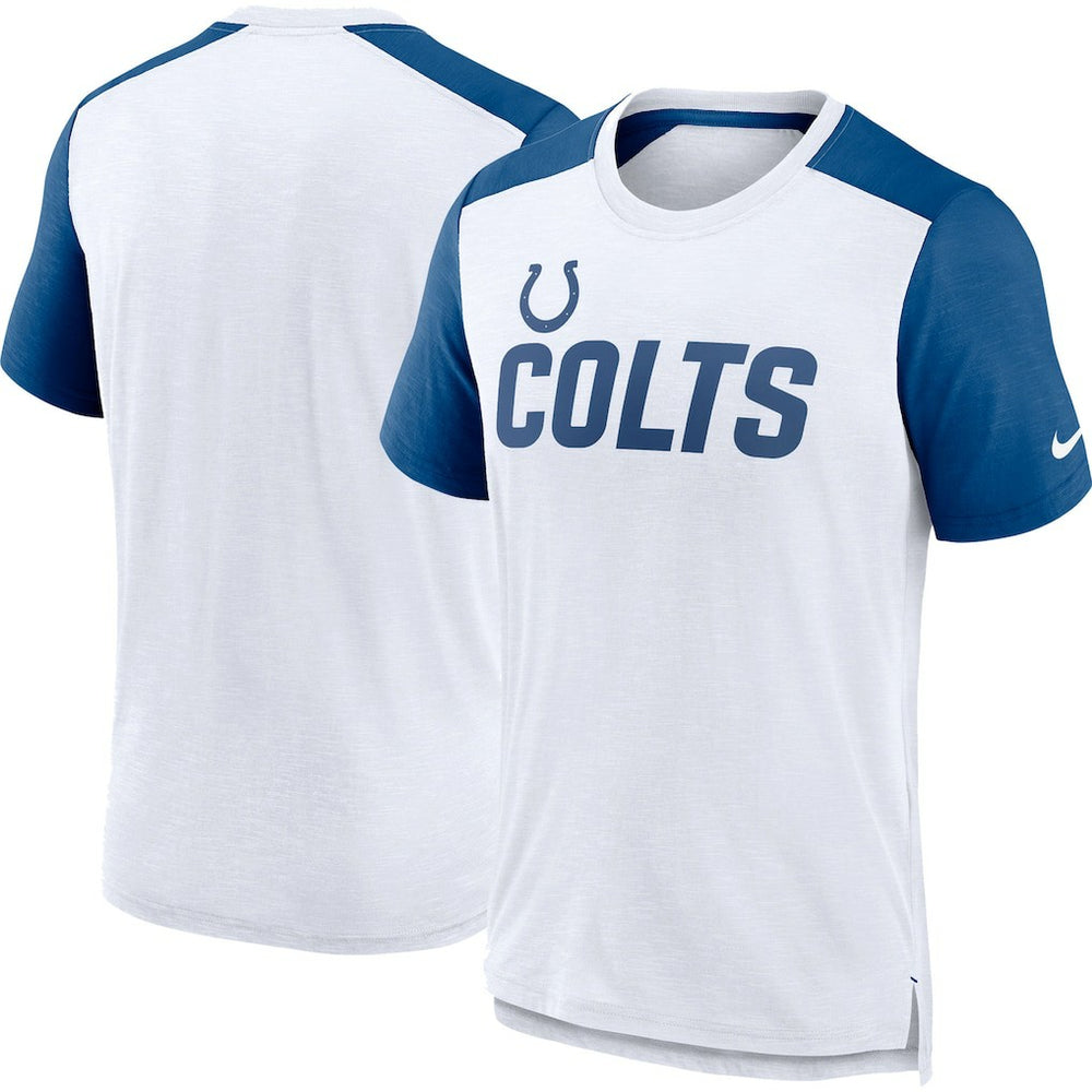 Nike Indianapolis Colts Color Block Team Name T-Shirt White/Heather Royal