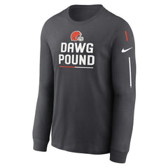 Nike Cleveland Browns Team Slogan Long Sleeve T-Shirt Anthracite