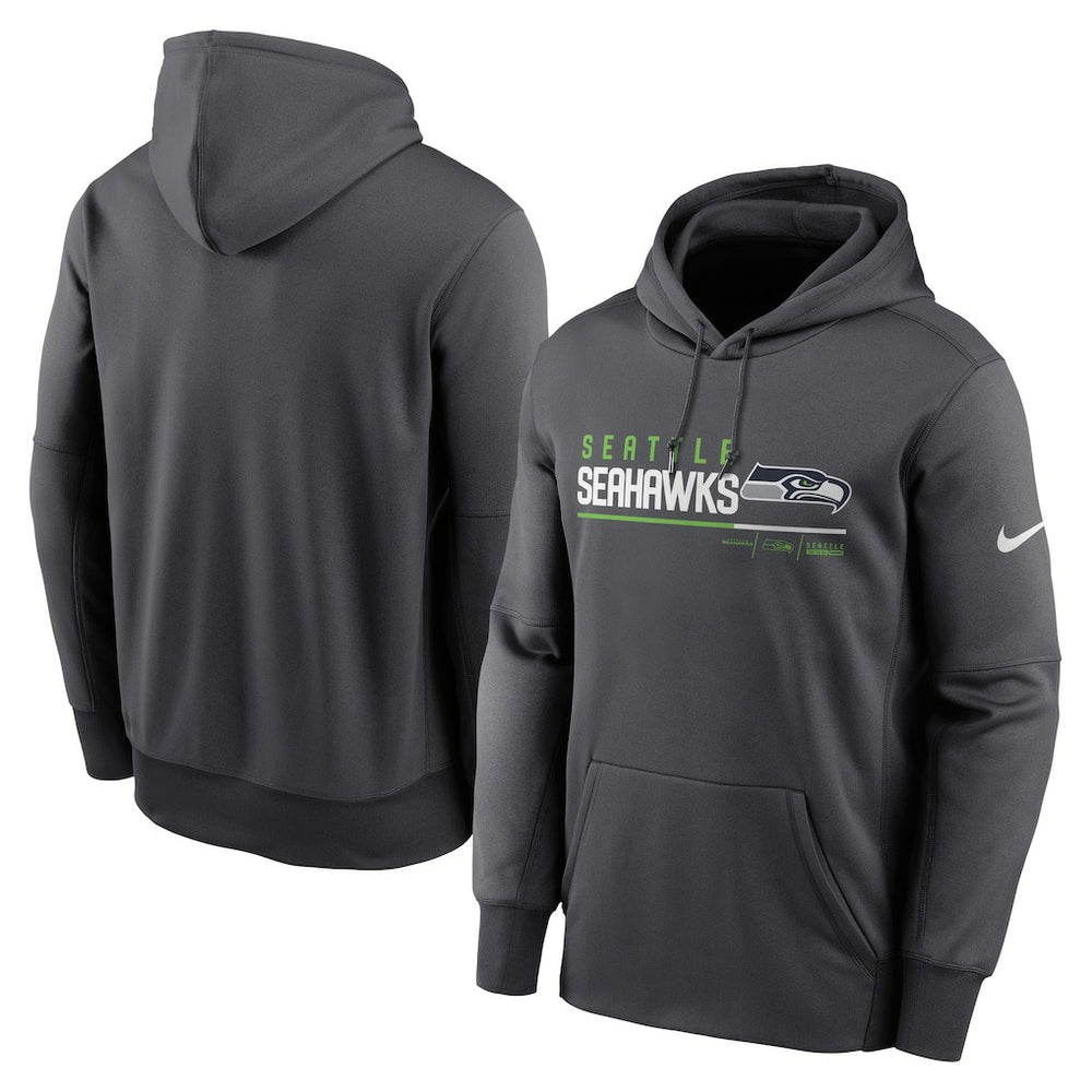 Nike Seattle Seahawks Prime Logo Name Split Pullover Hoodie Anthracite