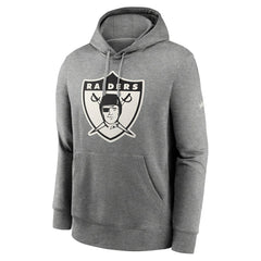 Nike Oakland Raiders Rewind Club Fleece Pullover Hoodie Heathered Gray