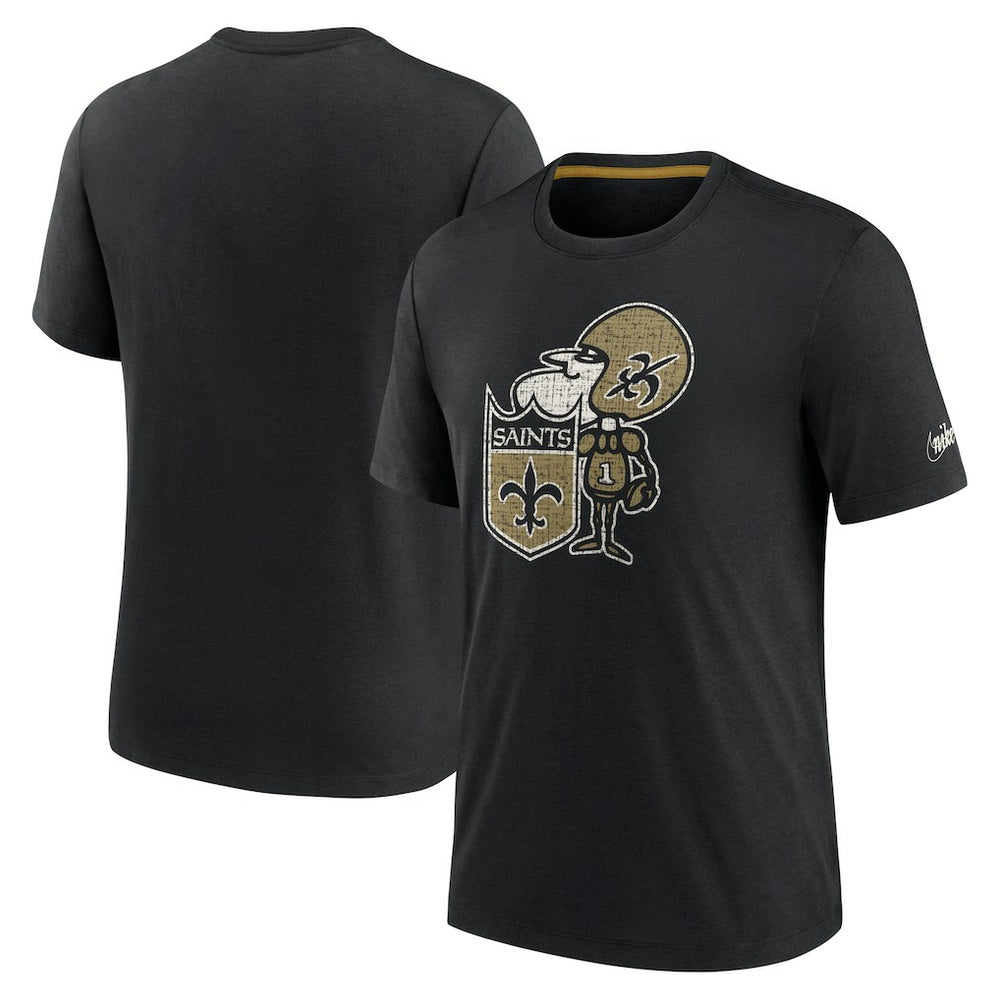 Nike New Orleans Saints Rewind Playback Logo Tri-Blend T-Shirt Black