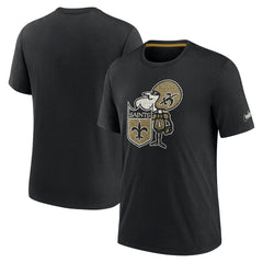 Nike New Orleans Saints Rewind Playback Logo Tri-Blend T-Shirt Black