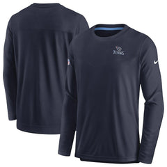Nike Tennessee Titans Sideline Lockup Performance Pullover Sweatshirt Navy