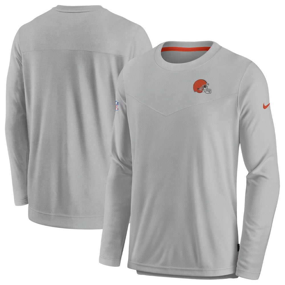 Nike Cleveland Browns Sideline Lockup Performance Pullover Sweatshirt Gray