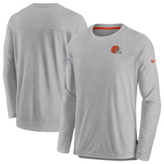 Nike Cleveland Browns Sideline Lockup Performance Pullover Sweatshirt Gray