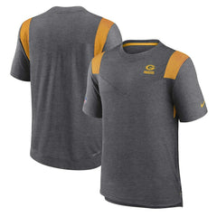 Nike Green Bay Packers Sideline Tonal Logo Performance Player T-Shirt Heather Charcoal