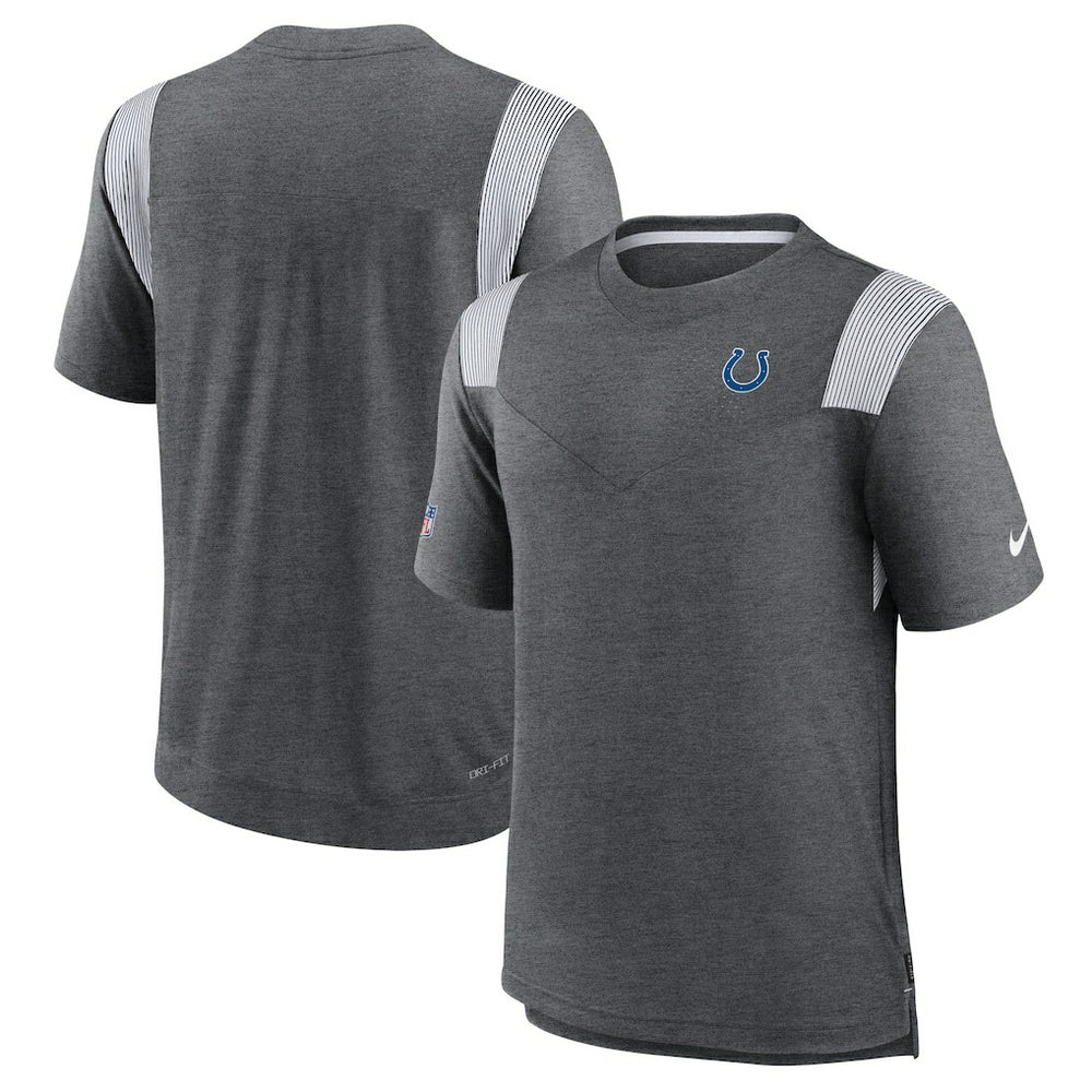 Nike Indianapolis Colts Sideline Tonal Logo Performance Player T-Shirt Heather Charcoal