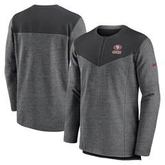 Nike San Francisco 49ers Sideline Lockup Performance Quarter-Zip Top Charcoal