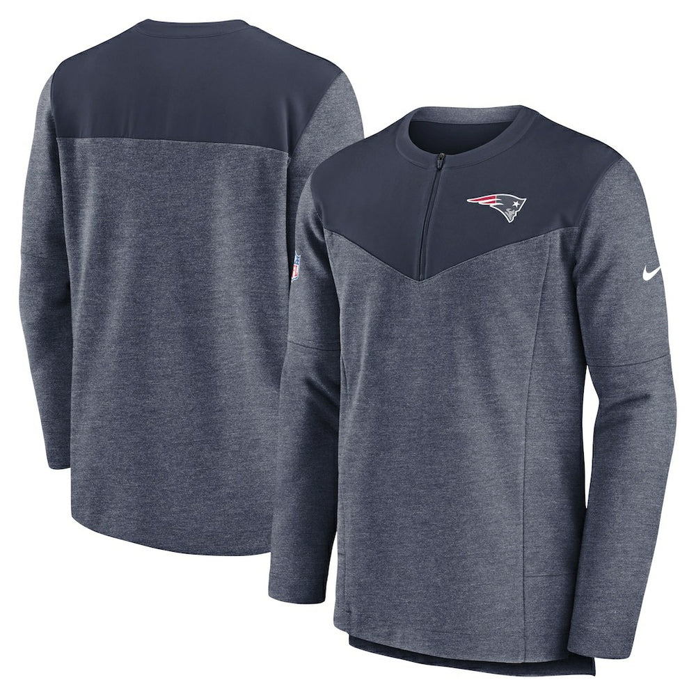 Nike New England Patriots Sideline Lockup Performance Quarter-Zip Top Navy