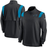 Nike Carolina Panthers Sideline Coach Chevron Lockup Quarter-Zip Long Sleeve Top Black
