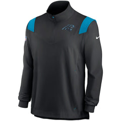 Nike Carolina Panthers Sideline Coach Chevron Lockup Quarter-Zip Long Sleeve Top Black