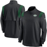 Nike New York Jets Sideline Coach Chevron Lockup Quarter-Zip Long Sleeve Top Black
