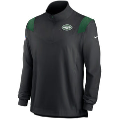 Nike New York Jets Sideline Coach Chevron Lockup Quarter-Zip Long Sleeve Top Black