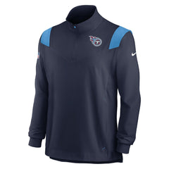 Nike Tennessee Titans Sideline Coach Chevron Lockup Quarter-Zip Long Sleeve Top Navy