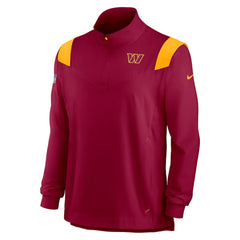 Nike Washington Commanders Sideline Coach Chevron Lockup Quarter-Zip Long Sleeve Top Burgundy