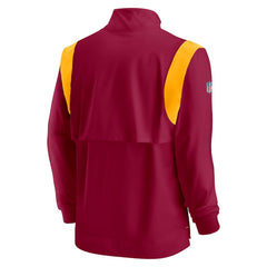 Nike Washington Commanders Sideline Coach Chevron Lockup Quarter-Zip Long Sleeve Top Burgundy
