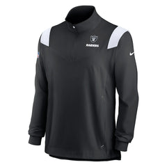 Nike Las Vegas Raiders Sideline Coach Chevron Lockup Quarter-Zip Long Sleeve Top Black