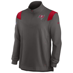 Nike Tampa Bay Buccaneers Sideline Coach Chevron Lockup Quarter-Zip Long Sleeve Top Pewter