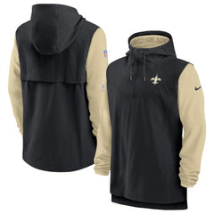 Nike New Orleans Saints Sideline Player Quarter-Zip Hoodie Black/Gold
