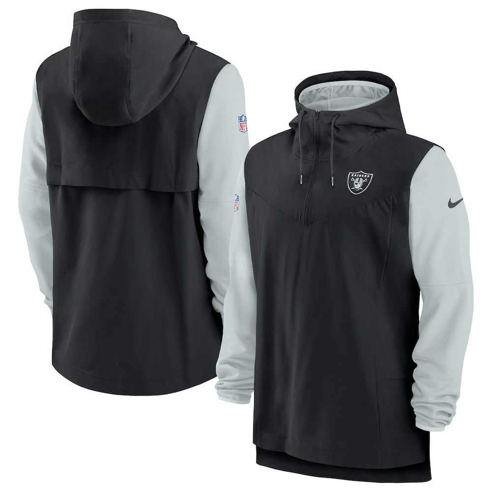 Nike Las Vegas Raiders Sideline Player Quarter-Zip Hoodie Jacket Black/Silver
