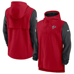 Nike Atlanta Falcons Sideline Player Quarter-Zip Hoodie Red/Black