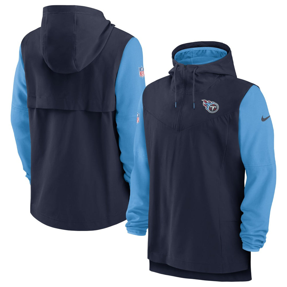 Nike Tennessee Titans Sideline Player Quarter-Zip Hoodie Navy/Light Blue