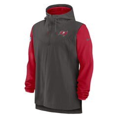 Nike Tampa Bay Buccaneers Sideline Player Quarter-Zip Hoodie Pewter/Red