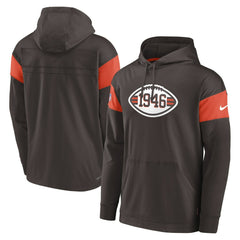 Nike Cleveland Browns Sideline Arch Jersey Performance Pullover Hoodie Brown