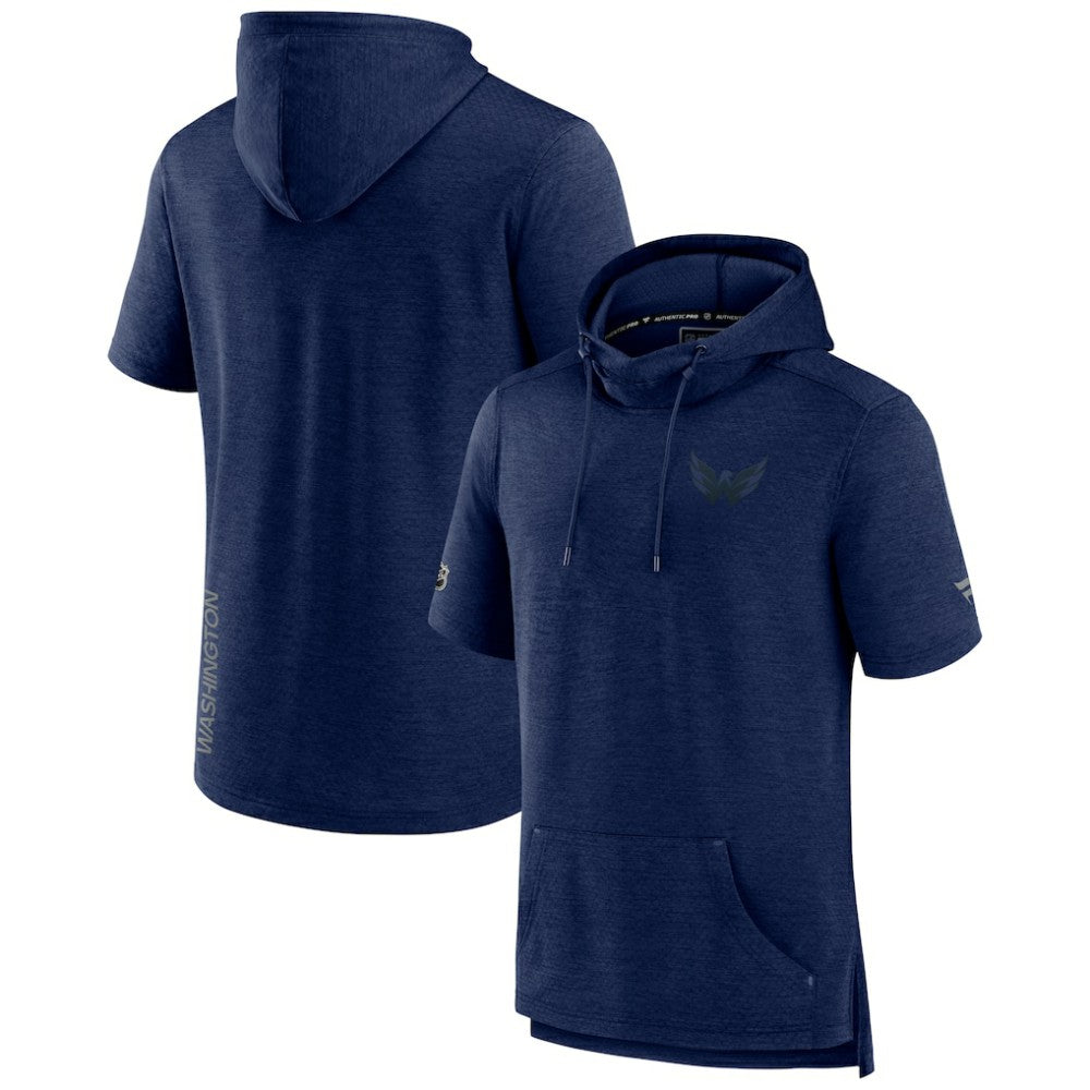 Washington Capitals Fanatics Authentic Pro Road Performance Short Sleeve Pullover Hoodie - Heather Navy - NHL 4509171