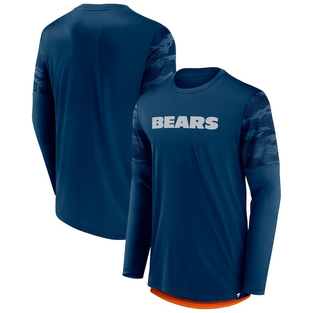 Fanatics Chicago Bears Square Off Long Sleeve T-Shirt Navy/Orange