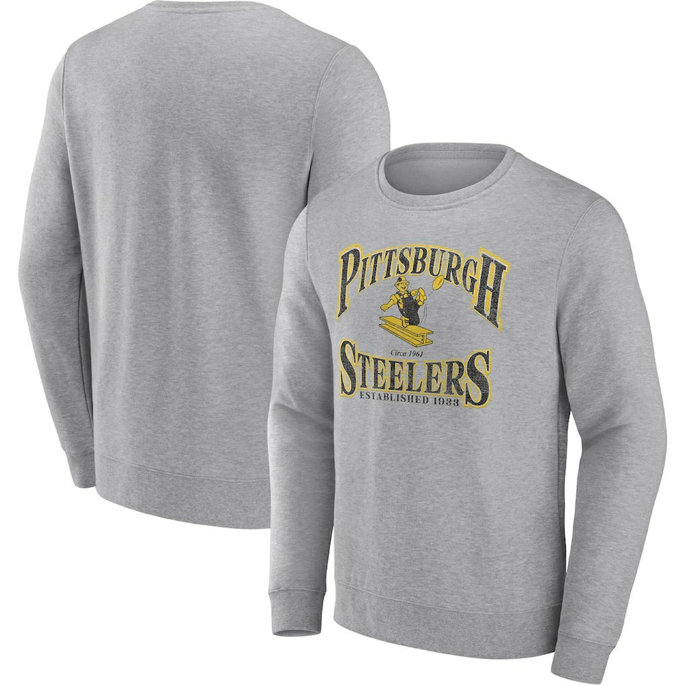 Fanatics Pittsburgh Steelers Playability Pullover Sweatshirt Heather Gray