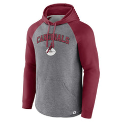 Fanatics Arizona Cardinals By Design Raglan Pullover Hoodie Heathered Gray/Cardinal