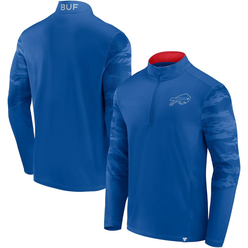 Fanatics Buffalo Bills Ringer Quarter-Zip Jacket Royal/Red