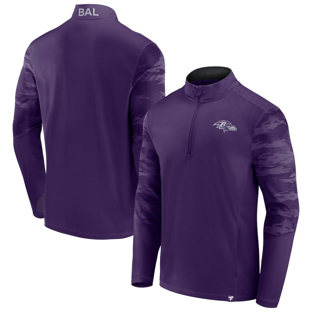 Fanatics Baltimore Ravens Ringer Quarter-Zip Jacket Purple