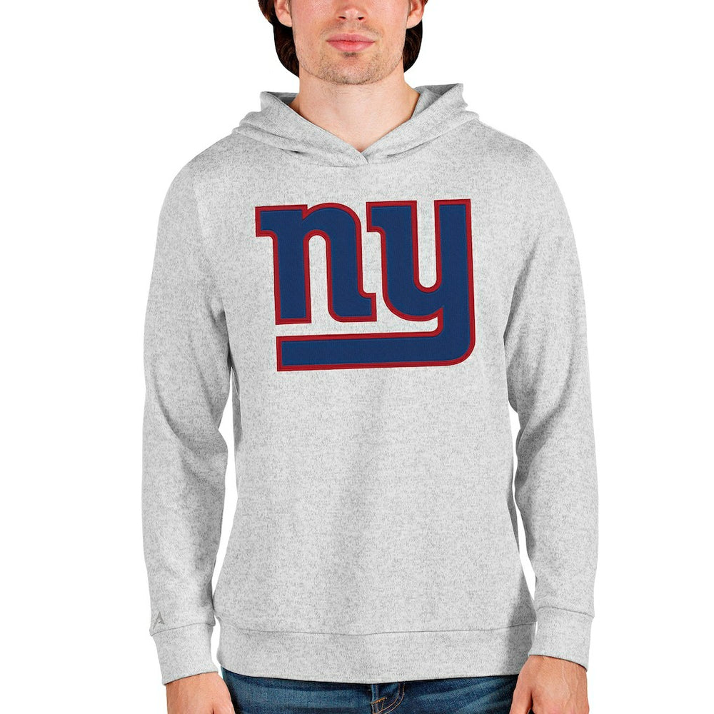 New York Giants Antigua Team Absolute Pullover Hoodie Heathered Gray