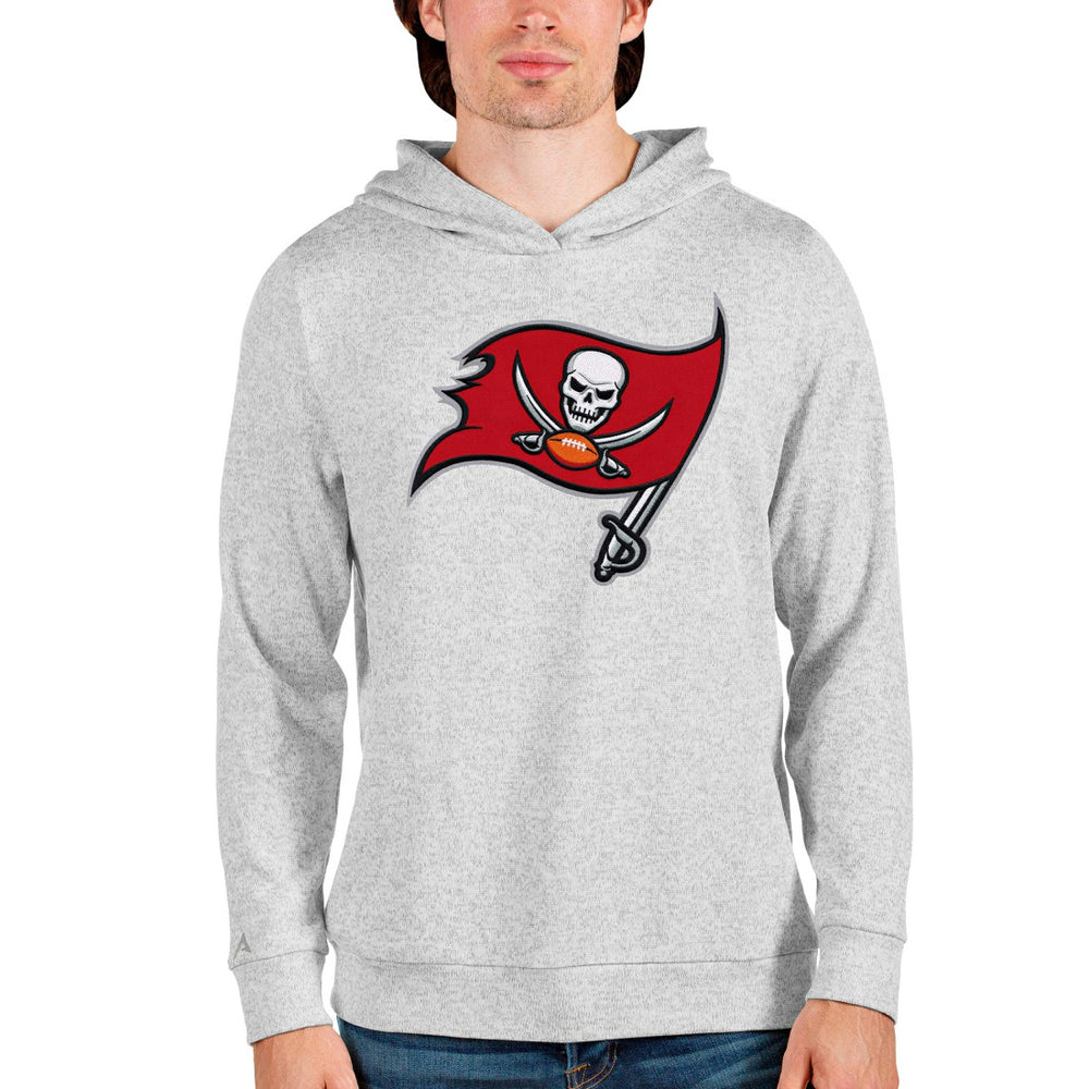 Tampa Bay Buccaneers Antigua Team Absolute Pullover Hoodie Heathered Gray