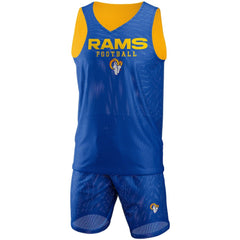 Los Angeles Rams FOCO Colorblock Mesh V-Neck & Shorts Set Royal