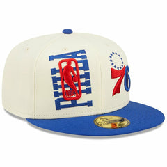 Philadelphia 76ers 2022 NBA Draft 59FIFTY Fitted Hat Cream/Royal | New Era