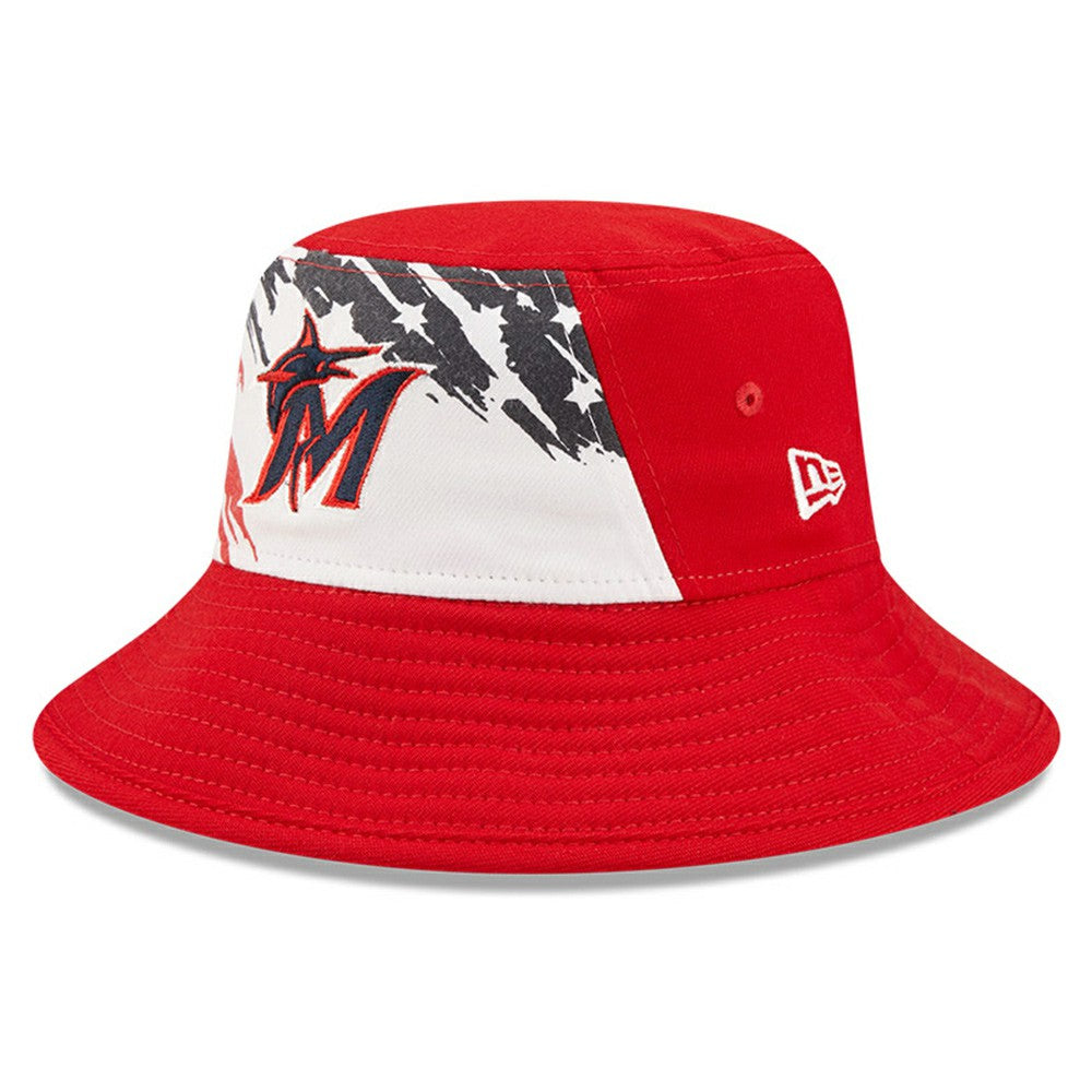 Miami Marlins New Era 2022 4th of July Bucket Hat - Red - New Era Lifestyle