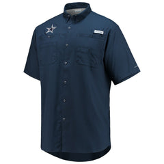 Columbia Dallas Cowboys Tamiami Omni-Shade Button-Down Short Sleeve Shirt Navy